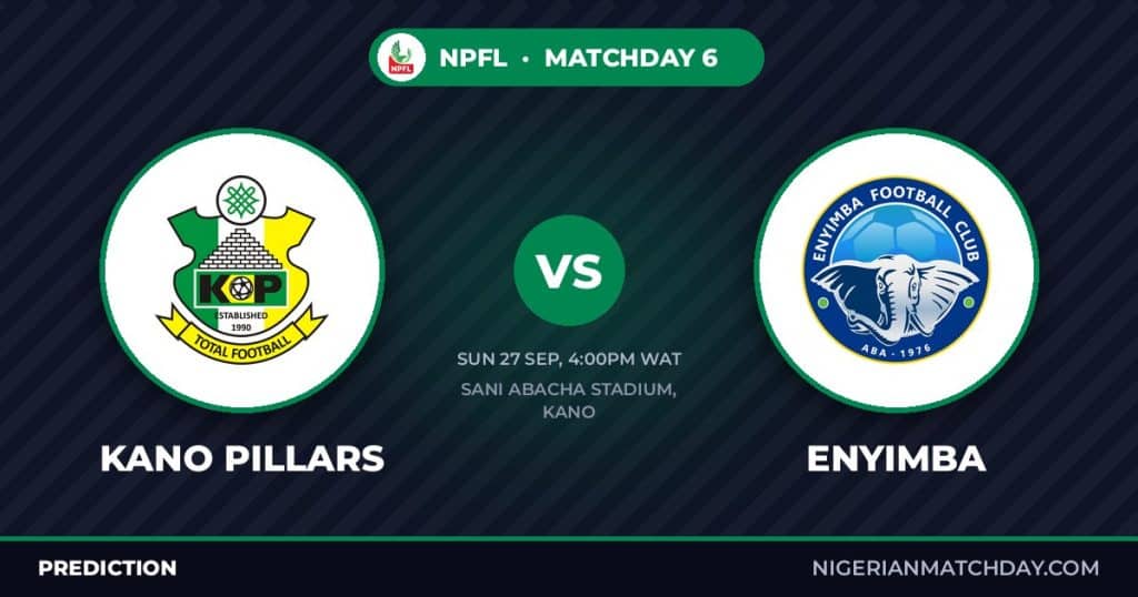 Kano Pillars vs Enyimba Prediction: NPFL Matchday 6