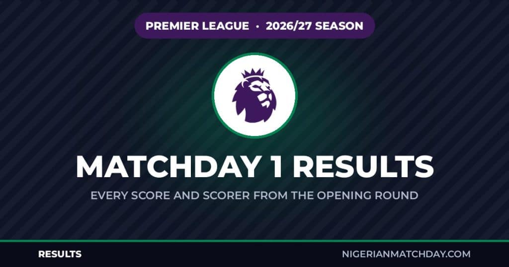 Premier League Matchday 1 Results 2026/27: Every Score & Scorer