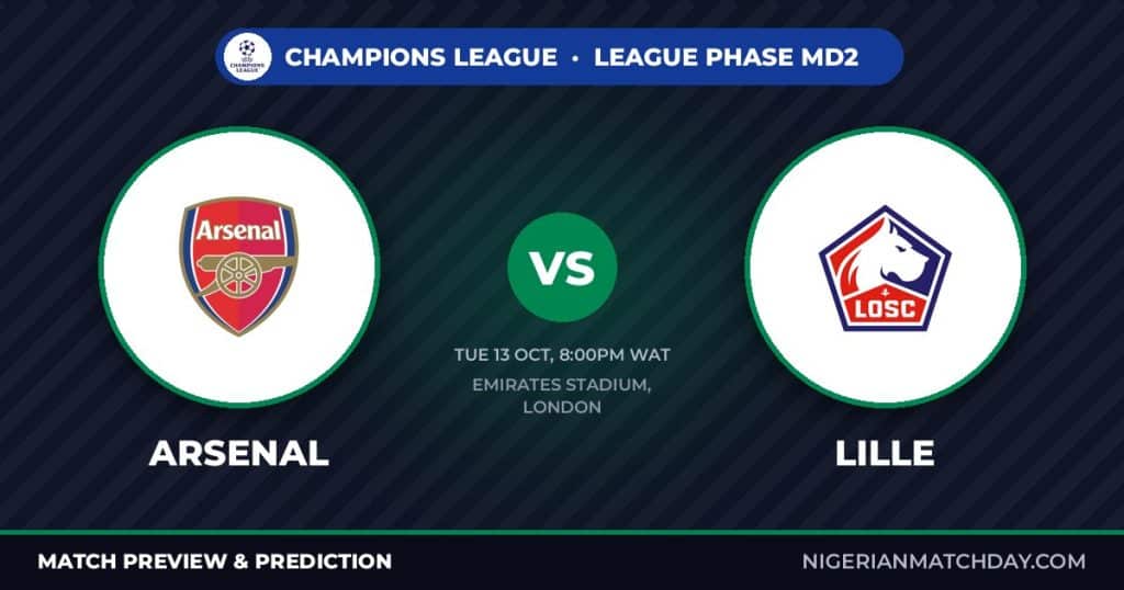 Arsenal vs Lille prediction: Champions League preview