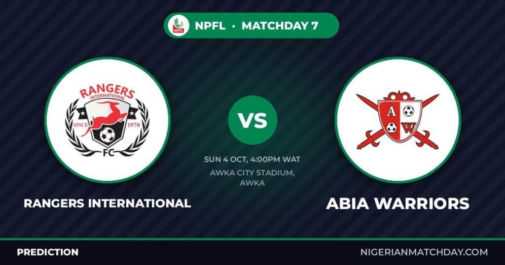 Rangers vs Abia Warriors Prediction: NPFL Matchday 7