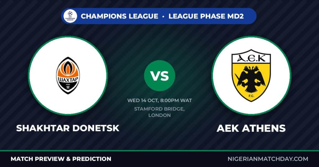 Shakhtar Donetsk vs AEK Athens prediction: Champions League preview